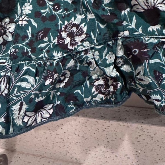 Sundance Green Black Floral Lightweight Flowy Dress Sz Small Petite - Picture 7 of 8